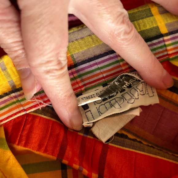 VINTAGE seer sucker maxi skirt Lord & Taylor Fifth Avenue plaid size 8 - Picture 9 of 13